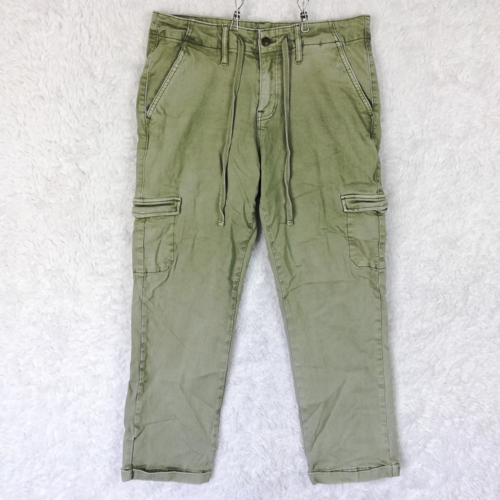 Vigoss Womens Pants Thompson Tomboy Cargo Sage Green Mid Rise Cropped 31